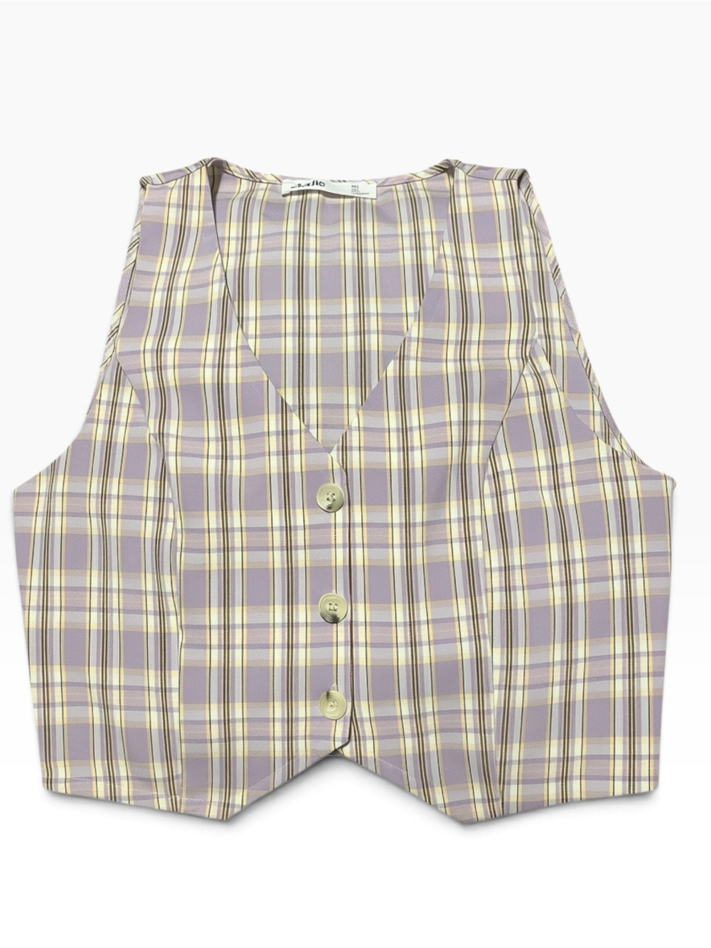 Elodie Lavender and Cream Plaid Top